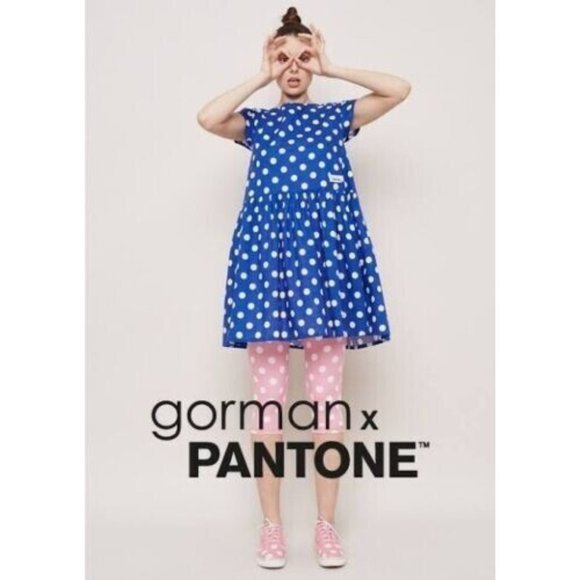 gorman Dresses & Skirts - GORMAN X Pantone Dress Blue White Polka Dot Spot Cap Sleeve Mini NWT Size 8